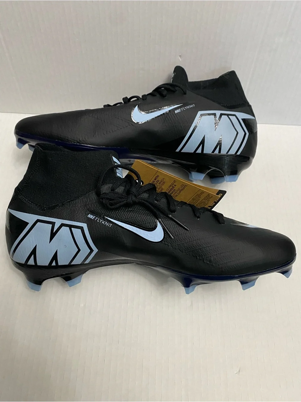 Nike Men’s Black/Light Blue Air Zoom Soccer Cleats